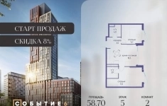 Продам 2 комнатную квартиру 58 м2 картинка из объявления