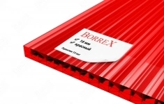 Сотовый поликарбонат BORREX 16 мм красный 2100х12000 мм картинка из объявления