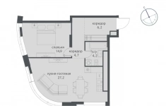 Продам 2 комнатную квартиру 59.6 м2 картинка из объявления