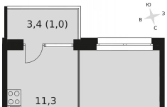 Продам 1 комнатную квартиру 38.9 м2 картинка из объявления