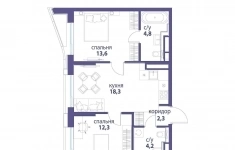 Продам 2 комнатную квартиру 55 м2 картинка из объявления