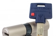 Цилиндр Mul-T-Lock Interactive+ ключ-ключ (размер 50x60 мм) - Никель, Шестеренка (3 ключа) картинка из объявления