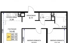 Продам 2 комнатную квартиру 64 м2 в объявлении 7 фото Продам 2 комнатную квартиру 64 м2 картинка из объявления