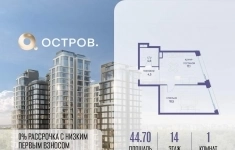 Продам 1 комнатную квартиру 44.7 м2 картинка из объявления
