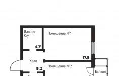 Продам 1 комнатную квартиру 45 м2 картинка из объявления