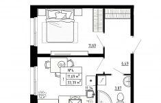 Продам 1 комнатную квартиру 33.39 м2 картинка из объявления