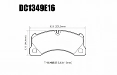 Колодки тормозные DC1349E14 DC Brakes RT.2, перед PORSCHE CAYENNE 9PA; PANAMERA 970; TOUAREG 7LA картинка из объявления