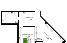 Продам 1 комнатную квартиру 55 м2 картинка из объявления