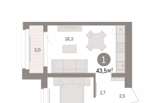 Продам 1 комнатную квартиру 43 м2 картинка из объявления