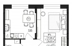 Продам 1 комнатную квартиру 36.83 м2 картинка из объявления