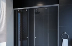 Дверь в душевую нишу GuteWetter SLIDE DOOR GK-864 120х200 см, цвет черный матовый, стекло бесцветное картинка из объявления