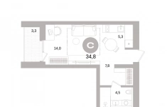 Продам 1 комнатную квартиру 34.81 м2 в объявлении 10 фото Продам 1 комнатную квартиру 34.81 м2 картинка из объявления