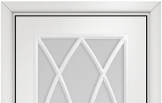 Дверь Оникс Турин с решеткой Тип:Со стеклом Цвет:эмаль белая мдф Решетка:Решетка №6 картинка из объявления