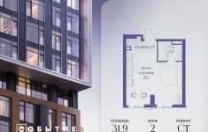 Продам 1 комнатную квартиру 31.9 м2 в объявлении 10 фото Продам 1 комнатную квартиру 31.9 м2 картинка из объявления