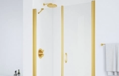 Душевая дверь в нишу Vegas Glass EP-F-2 110 09 01 R профиль золото, стекло прозрачное картинка из объявления