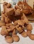 Фигурки из глины "На завалинке".Высота 15 см. Фигурки из полимерной глины ручная работа. картинка из объявления