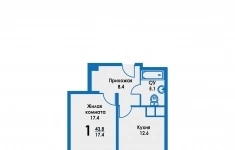 Продам 1 комнатную квартиру 43 м2 картинка из объявления