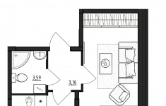 Продам 1 комнатную квартиру 39.63 м2 картинка из объявления