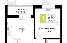 Продам 1 комнатную квартиру 34 м2 картинка из объявления
