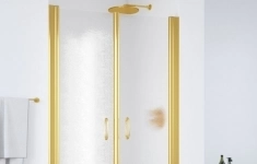 Душевая дверь в нишу Vegas Glass E2P 95 09 02 профиль золото, стекло шиншилла картинка из объявления