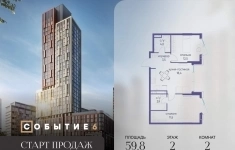 Продам 2 комнатную квартиру 59.8 м2 картинка из объявления