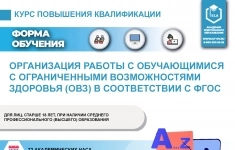 Организация работы с обучающимися с ограниченными возможностями здоровья (ОВЗ) в соответствии с ФГОС (ПД-ПК-11) картинка из объявления