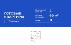 Продам 2 комнатную квартиру 69 м2 картинка из объявления