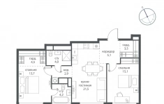 Продам 2 комнатную квартиру 81.1 м2 картинка из объявления