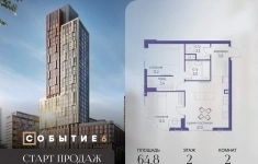 Продам 2 комнатную квартиру 64.8 м2 картинка из объявления