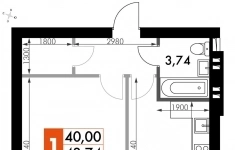 Продам 1 комнатную квартиру 44 м2 картинка из объявления