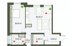 Продам 2 комнатную квартиру 87.9 м2 картинка из объявления