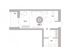 Продам 1 комнатную квартиру 34.74 м2 в объявлении 10 фото Продам 1 комнатную квартиру 34.74 м2 картинка из объявления