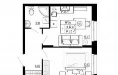 Продам 1 комнатную квартиру 34.22 м2 в объявлении 10 фото Продам 1 комнатную квартиру 34.22 м2 картинка из объявления