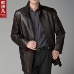Продам новое мужское кожаное пальто 54/180 Швеция весна-осень чер картинка из объявления