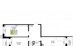 Продам 2 комнатную квартиру 62.47 м2 в объявлении 10 фото Продам 2 комнатную квартиру 62.47 м2 картинка из объявления