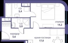 Продам 2 комнатную квартиру 57 м2 картинка из объявления