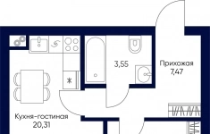 Продам 1 комнатную квартиру 44 м2 картинка из объявления