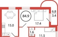 Продам 3 комнатную квартиру 84 м2 картинка из объявления