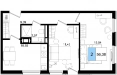 Продам 2 комнатную квартиру 56.38 м2 в объявлении 10 фото Продам 2 комнатную квартиру 56.38 м2 картинка из объявления