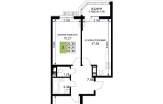 Продам 2 комнатную квартиру 62.36 м2 картинка из объявления