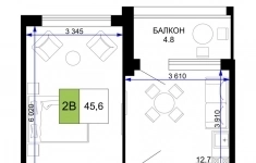 Продам 2 комнатную квартиру 45 м2 картинка из объявления