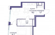 Продам 1 комнатную квартиру 42.6 м2 картинка из объявления