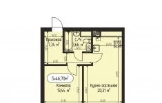 Продам 1 комнатную квартиру 46 м2 картинка из объявления