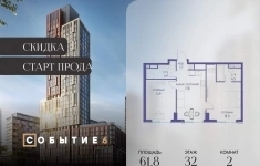 Продам 2 комнатную квартиру 61.8 м2 в объявлении 10 фото Продам 2 комнатную квартиру 61.8 м2 картинка из объявления
