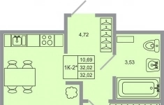 Продам 1 комнатную квартиру 32.02 м2 в объявлении 9 фото Продам 1 комнатную квартиру 32.02 м2 картинка из объявления