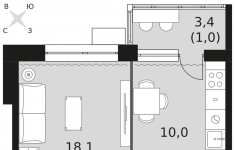 Продам 1 комнатную квартиру 37.8 м2 картинка из объявления