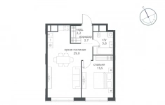 Продам 1 комнатную квартиру 57.7 м2 картинка из объявления