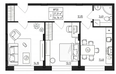 Продам 2 комнатную квартиру 54.33 м2 в объявлении 10 фото Продам 2 комнатную квартиру 54.33 м2 картинка из объявления