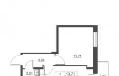 Продам 1 комнатную квартиру 35.51 м2 картинка из объявления