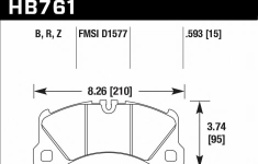 Колодки тормозные HB761Z.593 HAWK PC; 15mm перед CAYENNE, PANAMERA, MACAN, TOUAREG 360, 368, 390mm картинка из объявления